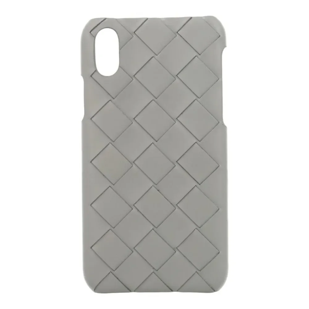 Bottega Veneta Intrecciato Leather iPhone X Case Grey Womens